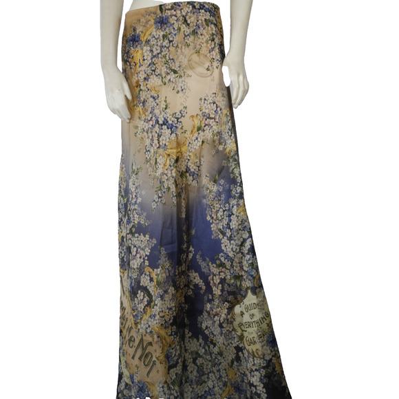 Zimmermann Dresses & Skirts - Zimmermann Tama Bias Forget Me Not Flare Skirt Silk Satin Organza Floral Maxi 1
